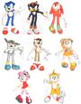 9-Inch Sonic Plush 2009 - Set of 8