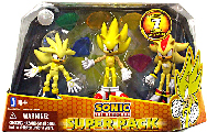 Sonic The Hedgehog - Super 3-Pack: Super Silver, Super Sonic, and Super Shadow [7 Chaos Emeralds]